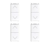 Elektronova Pulsante Doppio Interbloccato Saliscendi 10A Bianco compatibile Vimar Plana Kit 4 Pezzi 1204