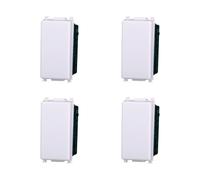 Elektronova Pulsante Unipolare 1P 10A Bianco compatibile Vimar Plana Kit 4 Pezzi 1001