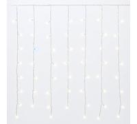 Elektronova Tenda Luminosa 200 LED, 2Mt, Luce Giallo, Cavo Bianco, IP65, Prolungabile, Effetto Flash, Con fili uniformi da 2 metri, ghirlanda nataliza, negozi, balcone natale