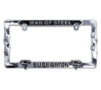 Elektroplate Officially Licensed - DC Comics Superman Chrome-Plated All-Metal Standard Size Premium 3D License Plate Frame Tag Holder for Cars/SUVs/Trucks Weather-Proof Automotive Accessory
