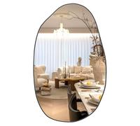 Elemango Specchio da parete irregolare, 85 x 52 cm, specchio asimmetrico, specchio cosmetico unico, specchio modellato, decorativo per soggiorno, bagno, camera da letto