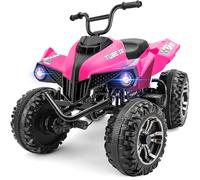 ELEMARA ATV da 24 V con telaio in ferro a 2 posti per bambini grandi, ATV 4WD resistente per bambini con Bluetooth, 4 ruote con suoni realistici, sospensione a molla, avventura definitiva per ragazzi