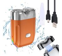 Elemenix Shaver, Electric Razor, Waterproof Electric Razor, New Model Mini Dual-Head Electric Shaver, Portable Mini Dual Head Razor, Wet and Dry Razor for Home, Travel (Orange)