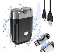 Elemenix Shaver, Electric Razor, Waterproof Electric Razor, New Model Mini Dual-Head Electric Shaver, Portable Mini Dual Head Razor, Wet and Dry Razor for Home, Travel (Black)
