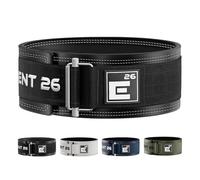 Element 26 Cintura in pelle per sollevamento pesi, unisex, autobloccante, regolabile, per powerlifting, sollevamento olimpico e fitness funzionale, cintura per pesi, cintura per squat (S, nero)