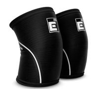 Element 26 ginocchiere reversibili per pesi (composto da una coppia) - Neoprene 6 mm per la massima compressione, mobilità e calore (medio, Reversibile Nero/Rosso)