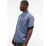 Element - Camicia blu a righe con bottoni-Multicolore M