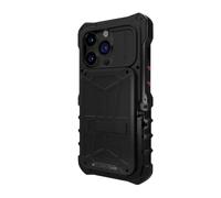 Element Case Black Ops per iPhone 14 Plus / 14 Pro Max (6,7 pollici), aggressivamente robusto, tattico e antiurto, con portafoglio/porta carte e cavalletto meccanico, nero - (EMT-322-267FP-01)