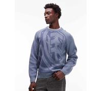 Element - Double Icon - Maglione blu in misto lana con logo S