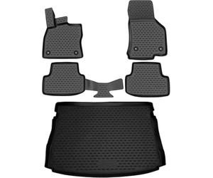 Element Set di tappetini in gomma 3D e tappetini per bagagliaio adatti per Toyota Corolla (E140, E150) | 2006 - 2013 | 100% su misura, tappetini per auto, tappetini in gomma