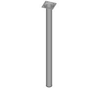 Element System 18133-00276 Gambe in Acciaio a Base Rotonda, Alluminio, 60 cm, Set di 4 Pezzi