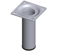 Element System 18133-00342 Gambe in Acciaio a Base Rotonda, Finitura Cromata, 10 cm, Set di 4 Pezzi
