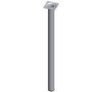 Element System 18133-00349 Gambe in Acciaio a Base Rotonda, Cromo, 60 cm, Set di 4 Pezzi