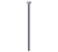 Element System 18133-00352 Gambe in Acciaio a Base Rotonda, Cromo, 80 cm, Set di 4 Pezzi