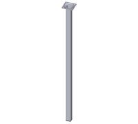 Element System 18133-00361 Set de 4 Gambe in Acciaio con Piastra di Ancoraggio, Cromo, 70 cm, Set di 4 Pezzi