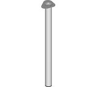Element System, Set da 4 gambe cilindriche per tavolo, in acciaio, incl. piastra di ancoraggio, lunghezza 90 cm, diametro 60 mm, 4 colori 11102-00082, Alluminio (weißaluminium), 91 cm