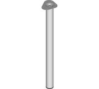 Element System, Set di gambe rotonde per tavoli/mobili, incl. placchette per montaggio, 4 pz, lunghezza 80 cm, ø 60 mm, 11102-00051, Bianco (weißaluminium)