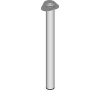 Element System, Set di gambe rotonde per tavoli/mobili, incl. placchette per montaggio, lunghezza 70 cm, diametro 60 mm, 4 colori, 6 misure, 4 pz, 11102-00037, Bianco (weißaluminium)