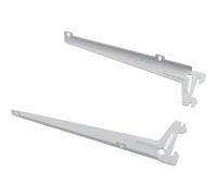 Element System Staffa ad angolo COPPIA, L 180, portata 55 kg, Acciaio Inox, 1 pezzi, bianco di alluminio RAL 9006, 10300 - 00023