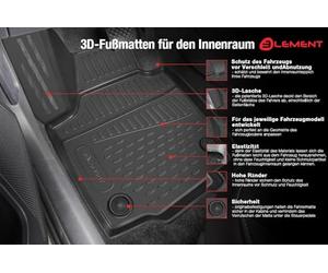 Element Tappetini in gomma 3D di alta qualità, adatti per Mitsubishi Pajero IV (V80), 2006->, 4 pezzi (beige)