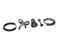 Element22 - Orecchino alternativo a forma di cuore freddo, gioiello per il corpo in acciaio con perle scure scintillanti, per feste e uso quotidiano