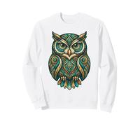 Elemental Folk Art Owl Symmetrical Mandala Bird Graphic Felpa