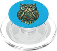 Elemental Folk Art Owl Symmetrical Mandala Bird Graphic PopSockets PopGrip per MagSafe