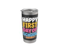 Elementary Happy First Day of School Bicchiere termico in acciaio inox doppia parete
