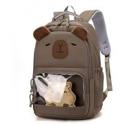 Elementary Middle Kids Capybara Zaino con scomparti multipli Nylon Impermeabile Utility Zaino per bambini Adolescenti, Caff, 300.00x200.00x440.00mm/11.81x7.87x17.32inch, Casual