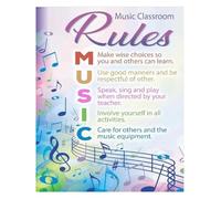 Elementary Music Rules Poster Teacher Classroom Management
