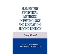 Elementary Statistical Methods in Psychology (Tascabile)