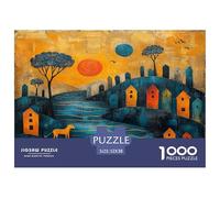 Elementi astratti come fiumi, montagne e alberi Puzzle 1000Pcs Decorazione Per La Casa. Rilassamento E Intelligence Per Adulti E Bambini Da 14 Anni 52x38cm/1000pcs