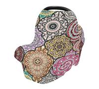 Elementi decorativi vintage Baby Car Seat Cover per Neonati Mandala Boho Chic Style Stretch 360 Copertura Seggiolini Auto Infantile Coperture Poncho Allattamento Foulard Passeggino Baldacchino
