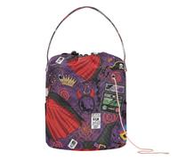 Elementi di abbigliamento di Halloween Seamless Pattern Crochet Borse Crochet Fornitura Borsa con Fori Borsa da Viaggio per Crochet Strumenti Knitting Organizer