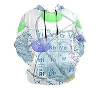 Elementi di Chimica Tavola Periodica Felpa con Cappuccio Atletiche 3D Stampa Felpe Hoodie Pullover Sweatshirt Hooded per Ragazzi Ragazze