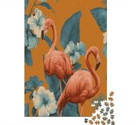 Elementi di Fenicottero, Tema Vegetale Puzzle 1000Pcs Decorazione Per La Casa. Rilassamento E Intelligence Per Adulti E Bambini Da 14 Anni 38x26cm/1000pcs