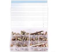 Elementi di fissaggio per connettori per mobili, 122 pezzi, in acciaio al carbonio zincato, con chiave esagonale, per montaggio su telaio in legno