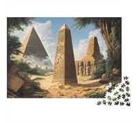 Elementi di un regno antico e misterioso,Puzzle Per Adulti 1000pcs (75x50cm),Giochi Di Sfida Piramidi Stone Obelisks Temple Towers