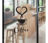 Elementi essenziali per la decorazione della cucina, adesivi murali in PVC atossico con design a tazza di caffè, adesivo rimovibile con supe