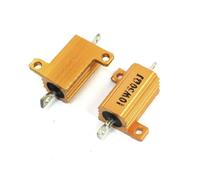 Elementi limitatori di corrente 2 pezzi resistori placcati alloggiati in alluminio giallo montati su telaio 10W 50 Ohm