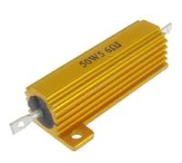 Elementi limitatori di corrente 50W Watt 56 Ohm 5% Chassis Mounted Aluminum Housing Resistor Gold Tone (50W vatio 56 ohmios 5% en chasis Montado en aluminio Resistor de caja Tono dorado
