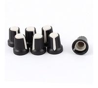 Elementi limitatori di corrente 7Pcs Nero Resistori Variabili Manopola w Puntatore Bianco 6mm Albero Zigrinato Potenziometri for Potenziometro