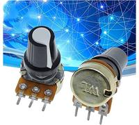 Elementi limitatori di corrente Relè 5 set WH148 1K 10K 20K 50K 100K 500K Ohm 15mm Resistenza potenziometro rotativo conico lineare a 3 pin con cappuccio bianco AG2 (Size : 20K Ohm)