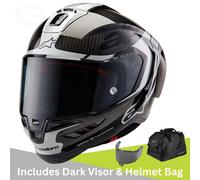 Elemento casco moto Alpinestars Supertech R10 nero carbonio/argento