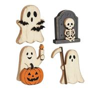 Elemento Decorativo da Tavolo di Halloween Targhetta Rustica per Vassoio a | Decorazione Halloween con fantasmi per la Casa Libreria Soggiorno Ingresso e Feste a Tema in Stile Fattoria Rus