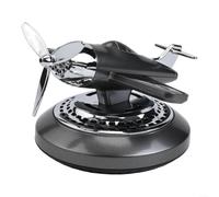 Elemento decorativo per interni auto, per aromaterapia, colore: nero | Elica a rotazione automatica, motore a energia solare, accelera la diffusione del profumo, senza batterie necessarie