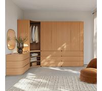 Elemento guardaroba per cabina armadio modulare, impiallacciato rovere, EVORIA Beige TU
