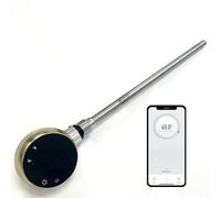 Elemento riscaldante elettrico intelligente Wifi per portasciugamani e radiatori con touch screen LED Termostato/timer a risparmio energetico (UE) (ottone spazzolato, 200W)