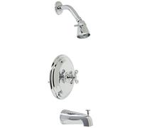 Elements of Design New Orleans - Rubinetto monocomando per vasca e doccia, diametro 19 cm, cromato lucido, EB3631AX