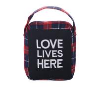 Elements Plaid Love Lives Here Weighted Fabric Door Stopper Polyester